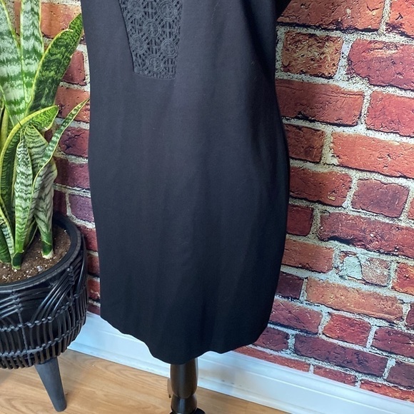 Gentle Fawn Sleeveless V Neck Lace Embroidered Black Midi Dress Size 6 NWT - Picture 7 of 12
